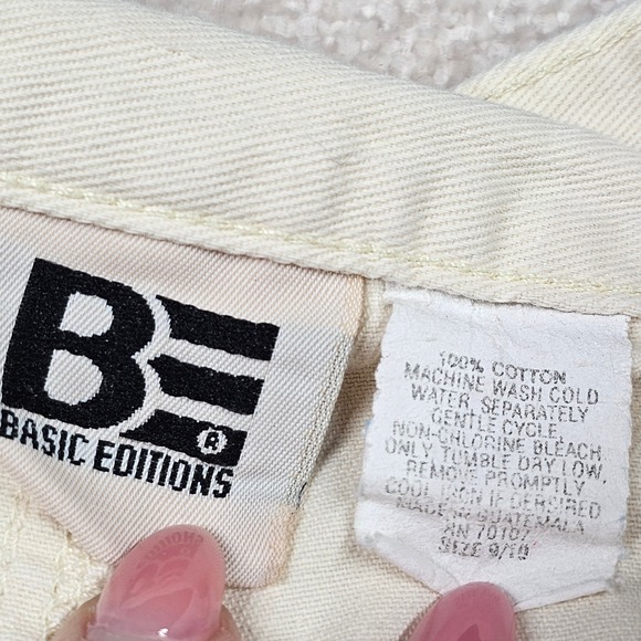 90s Basic Editions White Pleated High Waisted Shorts Cotton Women's 9/10 - Picture 4 of 11